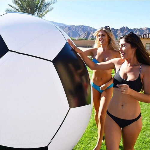  MQW Summer Seaside Adult Toys, Environmentally Friendly PVC Inflatable Football Kindergarten Interactive Ball Outdoor Playing Big Football Beach Ball Toy D: 150CM Leisure and Enter