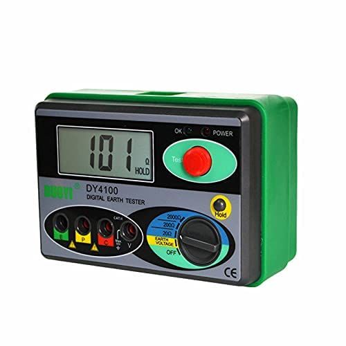  [아마존베스트]MR CARTOOL DY4100 Digital Earth Ground Resistance Tester Multimeter Resistance Measurer 0-2000 Ohm