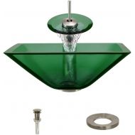 MR Direct 603 Emerald Brushed Nickel Waterfall Faucet Bathroom Ensemble