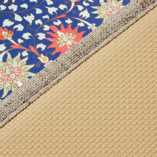  MR FANTASY Non Slip Floor Kitchen Mat Accent Area Rug Runner Mr Fantasy Comfort Mat Doormat Asorbent Chinese Flower Pattern Blue 18X47