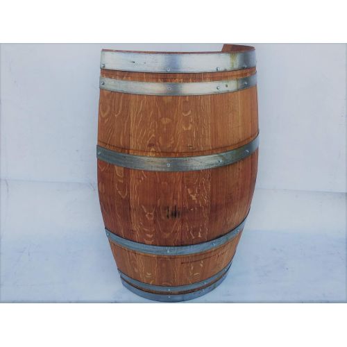  MR-UTAH.com Real Half Wine Barrel Stand or Planter - Clean Oak (Stained)