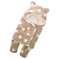 MR. STRONG Baby Swaddle Blanket Warm Swaddle Blanket Crochet Hooded Swaddle Wrap Sleep Sack