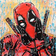 MR.BABES -Deadpool (Ryan Reynolds) - Original Pop Art Painting - Comic Book Movie Portrait