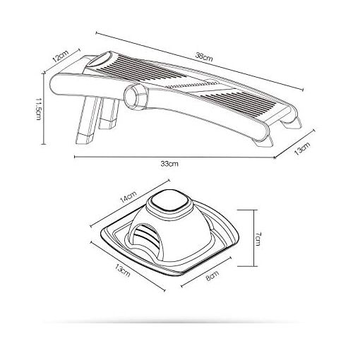  MRSLIU Mandoline Slicer + Blade Guard - Einstellbare Mandoline Gemuesehobel Und Franzoesisch Fry Cutter Essen Slicer, Gemuese Julienne - Premium Edelstahl