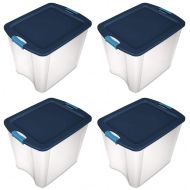MRT SUPPLY 4 Pack 26 Gallon Latch and Carry Storage Tote Box Containers with Ebook