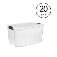 MRT SUPPLY 70 Quart Ultra Latch Storage Box with Lid & See-Through Base (20 Pack) with Ebook
