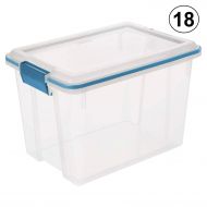 MRT SUPPLY 20 Quart Storage Container Box Tote with Latches (18 Pack) with Ebook
