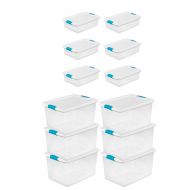 MRT SUPPLY 64 Quart(6 Pack) and 32-Quart(6 Pack) Stacking Latching Storage Boxes with Ebook