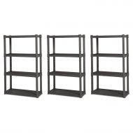 MRT SUPPLY 4 Shelf Durable Solid Gray Surface Shelving Unit, 3 Pack with Ebook
