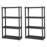 MRT SUPPLY 4 Shelf Durable Solid Gray Surface Shelving Unit, 2 Pack with Ebook