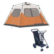 MRT SUPPLY Outdoor 6 Person Instant Pop Up Family Camping Tent & Wheel Utility Cart with Ebook
