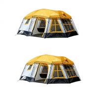 MRT SUPPLY 16-Person 3-Season Cabin Tent, Orange (2 Pack) with Ebook