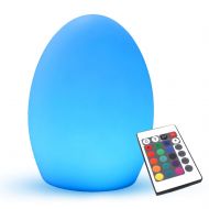 MRXUE Led Mood Light with Remote Control, Rechargeable Waterproof Kids Night Light Have 16 Dimmable Colors & 4 Modes, Outdoor/Indoor Decorative Light,D11xH19cm