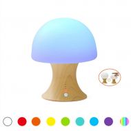 MRXUE Night Lights Multicolor LED Silicone Mushroom Desk Lamp Dimmable Timer Bedside Mood Light USB Rechargeable Table Lamp for Children Baby Gift