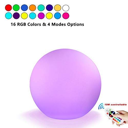  MRXUE Led Mood Light Ball with Remote Control, LED Ball Light, Rechargeable Waterproof Kids Night Light Have 16 Dimmable Colors & 4 Modes Decorative Light,23.6/60cm