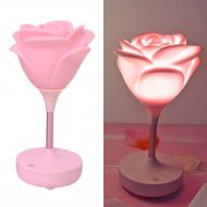 MRXUE Silicone Night Light Creative Rose LED Mood Lamp Romantic Atmosphere Table Lights Touch Control 3 Brightness Level Home Decoration Lighting,Pink