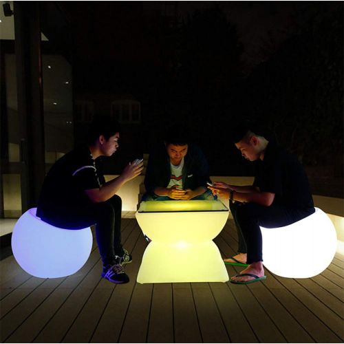  MRXUE Led Mood Light Stool with Remote Control, Rechargeable Waterproof Kids Night Light Have 16 Dimmable Colors & 4 Modes, Outdoor/Indoor Decorative Light,D56xH48cm