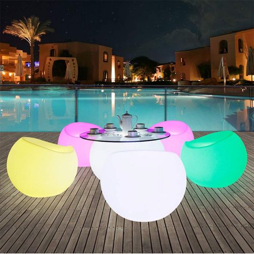  MRXUE Led Mood Light Stool with Remote Control, Rechargeable Waterproof Kids Night Light Have 16 Dimmable Colors & 4 Modes, Outdoor/Indoor Decorative Light,D56xH48cm