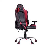 MS Racing Office Chair Gaming Chair High-Back PU Leather Computer Desk Chair Executive and Ergonomic Style Swivel Chair with Headrest and Lumbar Support (Red/Black-B)