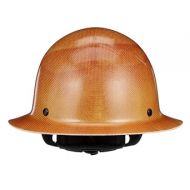 MSA 475407 Skullgard Full-Brim Hard Hat with Fas-Trac III Ratchet Suspension | Non-slotted Hat, Made of Phenolic Resin, Radiant Heat Loads up to 350F - Standard Size in Natural Tan