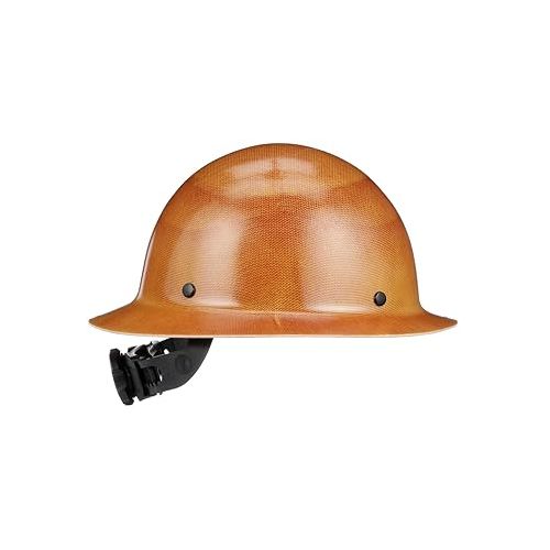  MSA 475407 Skullgard Full-Brim Hard Hat with Fas-Trac III Ratchet Suspension | Non-slotted Hat, Made of Phenolic Resin, Radiant Heat Loads up to 350F - Standard Size in Natural Tan