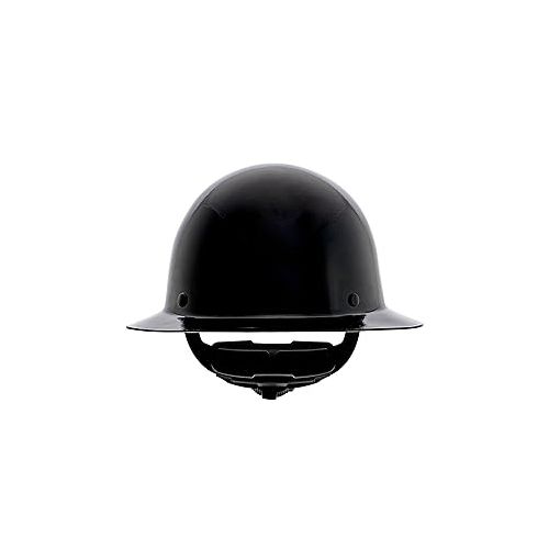  MSA 475414 Skullgard Full Brim Safety Hard Hat with Fas-Trac III Ratchet Suspension | Non-Slotted Hat, Made of Phenolic Resin, Radiant Heat Loads up to 350F - Standard Size in Black