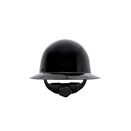  MSA 475414 Skullgard Full Brim Safety Hard Hat with Fas-Trac III Ratchet Suspension | Non-Slotted Hat, Made of Phenolic Resin, Radiant Heat Loads up to 350F - Standard Size in Black