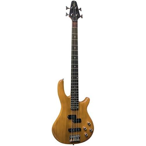  [아마존베스트]MSA Electric Bass  Natural  Transparent  Electric Bass with Solid Wood Body  Vision Sound Guitar  Long Scale + Cable  JB10N
