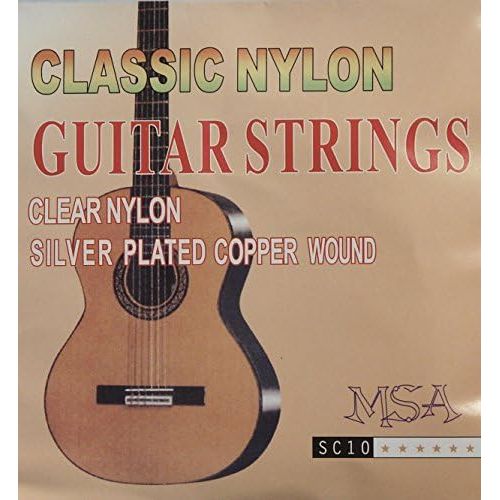  [아마존베스트]MSA 4/4guitar, classical guitar inset,classic, black, top lime, case, strap, strings, 3x pick, tuner, guitar stand, starter set.