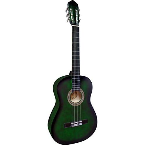  [아마존베스트]MSA 4/4 Guitar  Concert Guitar in Set  Classic  Green Shaded  Lime Wood Top  Bag  Band  Strings  3x PIK  Tuner ET33B  C27