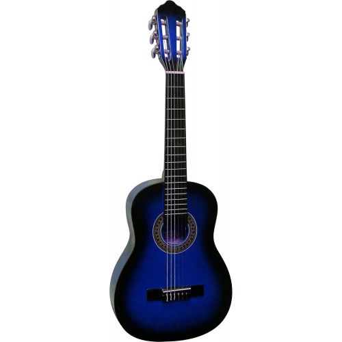  [아마존베스트]MSA 1/4 Guitar - Concert Guitar in Set - Childrens Guitar - Classic - Shaded Blue - Lime Wood Top - Bag - Band - K3