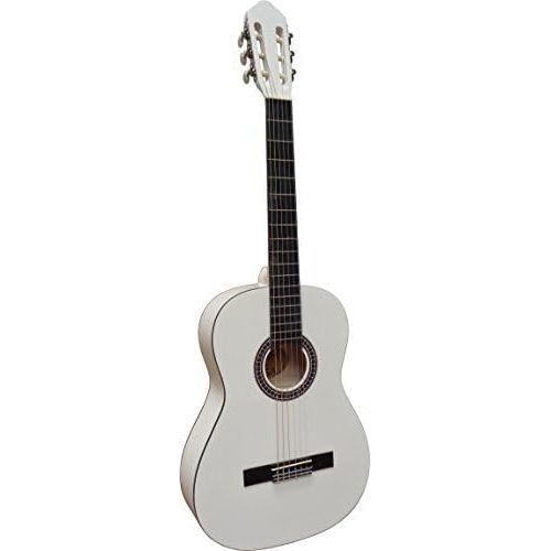  [아마존베스트]MSA 4/4 Guitar - Concert Guitar in Set - Classic - White - Lime Wood Top - Bag - Band - Strings - 3x Picks - Tuner ET33B - C26