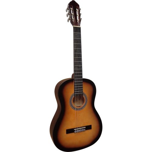  [아마존베스트]MSA 3/4 Guitar - Concert Guitar in Set - Classic - Sunburst - Lime Wood Top - Bag - Band - Strings - 3x Picks - Tuner ET33B - C6