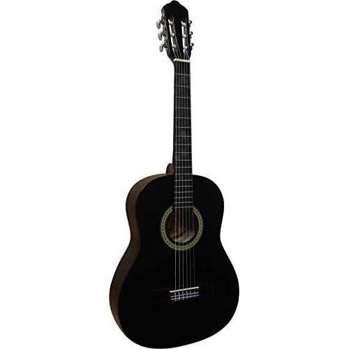  [아마존베스트]MSA 3/4 Guitar  Concert Guitar in Set  Classic  Black  Lime Wood Top  Bag  Band  Strings  3x PIK  Tuner ET33B  C5