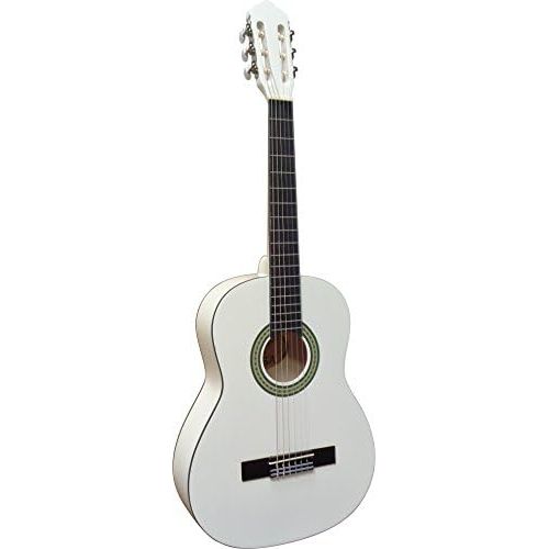  [아마존베스트]MSA 3/4 Guitar - Concert Guitar in Set - Classic - White - Lime Wood Top - Bag - Band - Strings - 3x Picks - Tuner ET33B - C3