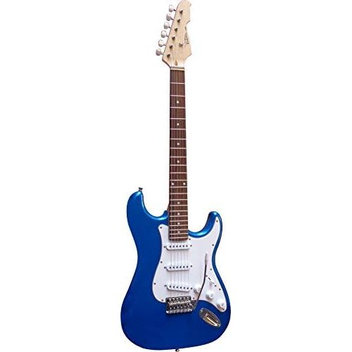  [아마존베스트]MSA Electric Guitar  Choice of Colours  Electric Guitar  Set with 45 Watt Amplifier  Bag  Band  Strings  3 x PIK  GW25 (Electric Guitar Blue)