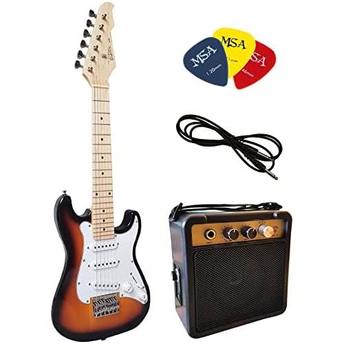  [아마존베스트]MSA Childrens E Garbage - Electric Guitar Set - 1/4 Size - Electric Guitar Junior Black - Set - Amplifier 5 Watt - 3 x Plectrums - Cables