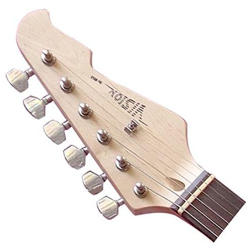  [아마존베스트]MSA Electric Guitar Dark Blue Transparent - Electric Guitar with Solid Wood Body - Vision Sound - White Pickup + Cable - ST5BLT