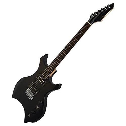  [아마존베스트]MSA XE600BM Electric Guitar with Solid Wood Body - Heavy Metal + Cable - Matt Black