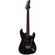 [아마존베스트]MSA. Electric Guitar  Matt Black  Electric Guitar Solid Wood Body  Vision Sound  Black Pickup 3 Single Coil + Cable  ST5