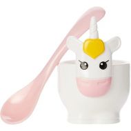 MSC International Joie Unicorn Hard Boiled Egg Cup Holder with Spoon, 2-Piece Set, One Size, White