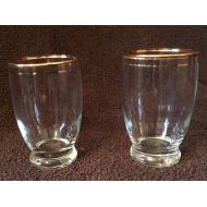 /MSDiscountLuxuries Set of 12 Vintage Gold Rimmed 3 oz Juice Glasses