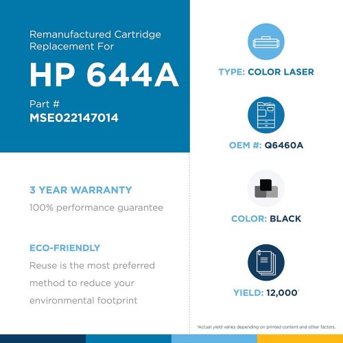  MSE MSE022147114 Remanufactured Toner Cartridge for HP 644A Cyan