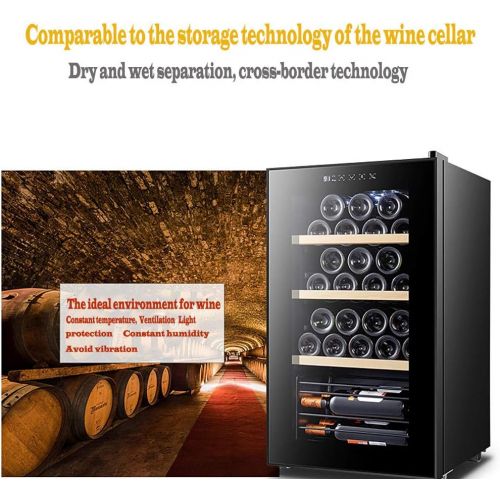  MSG ZY 32 Flaschen Weinkuehler,LED-Touchscreen-Weinkeller, freistehender Weinkuehlschrank, Zigarrenschrank, Feuchtigkeitsspender mit konstanter Temperatur von 360 ° - Mute-Weinkuehle