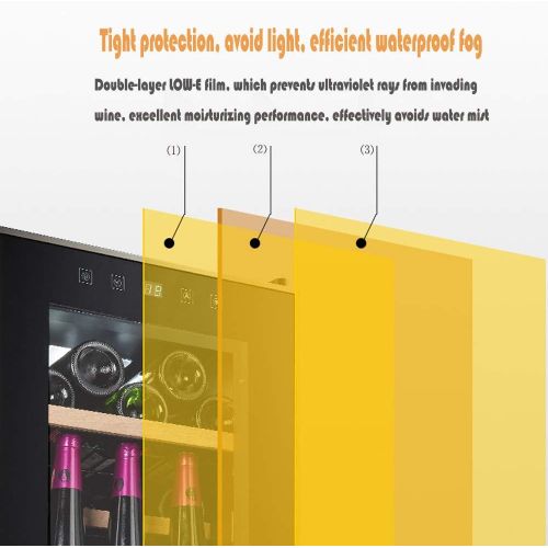  MSG ZY 41-Flaschen-Weinkuehler, Edelstahl-Weinkeller, Digitalanzeige, konstante Temperatur und Feuchtigkeit, kein Ton und Keine Vibration, Weinschrank, der atmen kann
