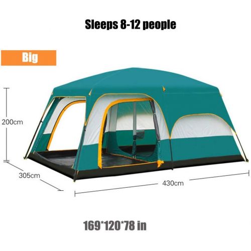  MSG ZY Large Tent 8-12 Person-Camping-Tents, Waterproof Windproof Dome Family Camping Tent, Divided Curtain for Separated Room, 3 Sizes,for All Seasons