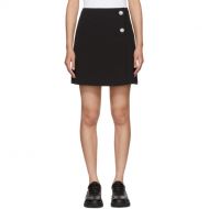 MSGM Black Crystal Buttoned Miniskirt