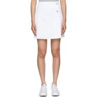 MSGM White Crystal Buttoned Miniskirt
