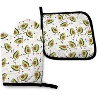 [아마존베스트]MSGUIDE Avocado Oven Mitts Pot Holders Set, Heat Resistant Kitchen Waterproof with Inner Cotton Layer for Cooking BBQ Baking