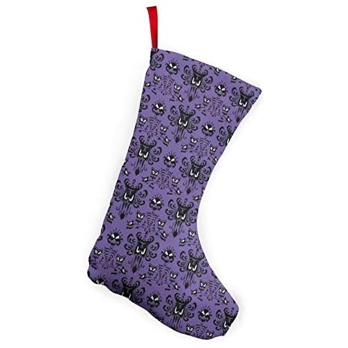  MSGUIDE Christmas Stocking 2 Pack, 10 Inch Haunted Mansion Christmas Stockings Fireplace Hanging Stockings for Family Christmas Decoration Holiday Season Xmas Party Decor